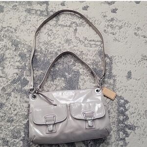 Coach Shiny Cream Shoulder Bag